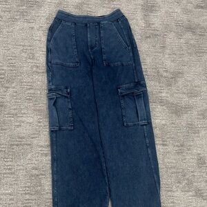 HALARA Women's Navy Cargo Wide Leg Pants